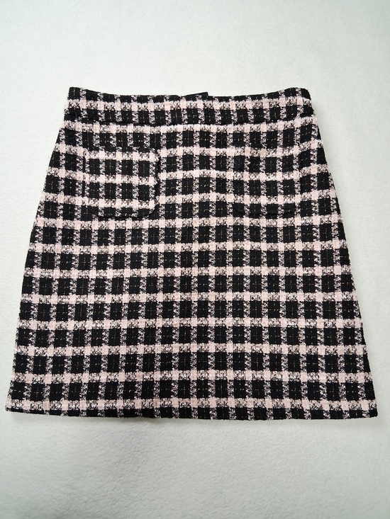 Maison D’Amelie Dresses & Skirts - Checked Bouclé Mini Skirt in Pink and Black